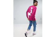 Stussy Long Sleeve T-Shirt With Two Tone Back Print- Pink